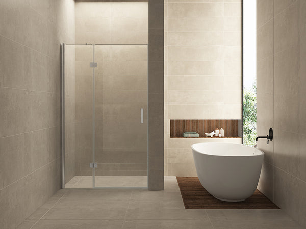 Vaz nisdeur met vast deel | 120x200x0.8cm | Nano helder glas/chroom