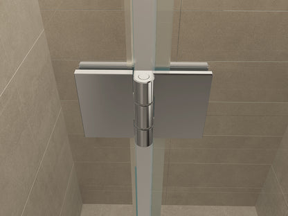 Vaz nisdeur met vast deel 1400 x 2000 x 8 mm nano helder glas/chroom - WDtegels