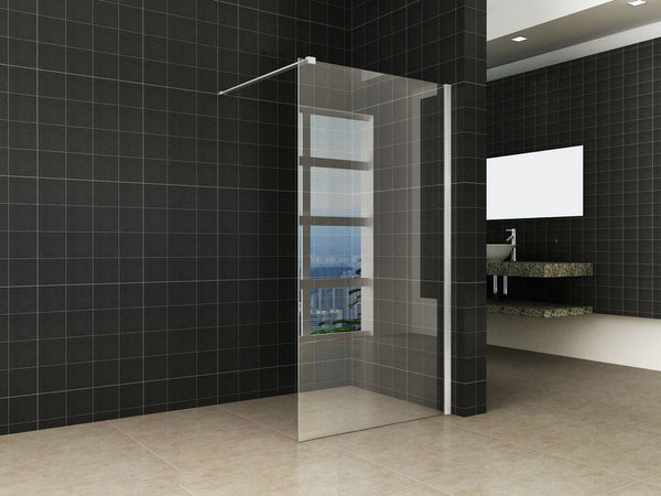 Wiesbaden inloopdouche met RVS profiel 100x200 cm - 10mm NANO glas