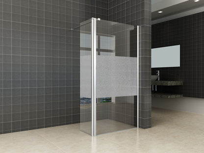 Wiesbaden zijwand+scharnierprof.rechts 350x2000 10mm NANO ged.matglas - WDtegels