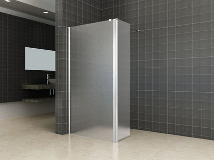 Wiesbaden zijwand+scharnierprof.links 350x2000 10mm NANO geheel matglas - WDtegels