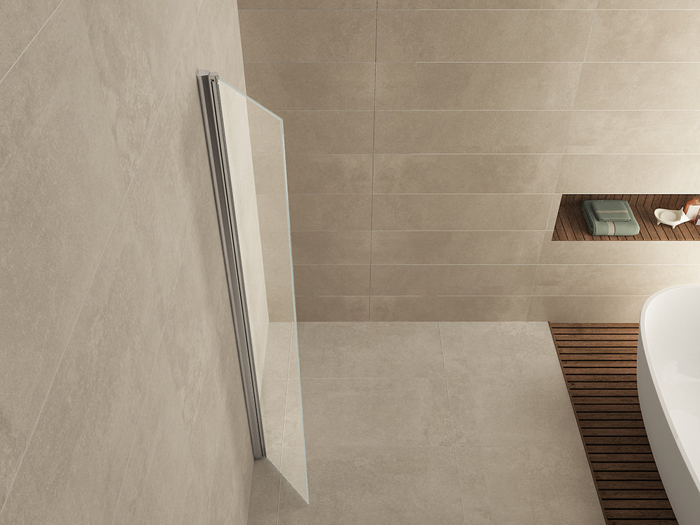 Comfort zijwand draaibaar met muurprofiel 300 x 2000 x 10 mm nano helder glas/chroom - WDtegels