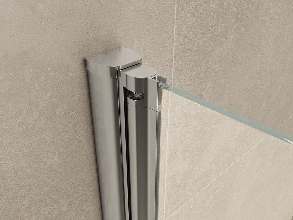 Comfort zijwand draaibaar met muurprofiel 300 x 2000 x 10 mm nano helder glas/chroom - WDtegels
