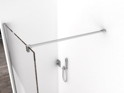 Comfort inloopdouche 1600 x 2000 x 8 mm nano helder glas met melkglas middenband/chroom - WDtegels