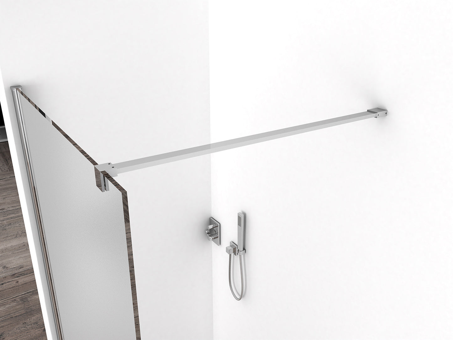 Comfort inloopdouche 1000 x 2000 x 10 mm nano melkglas/chroom