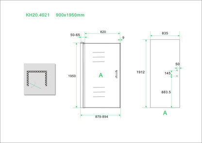 Wiesbaden Eco nisdeur met profiel 90x195 cm 6mm - WDtegels