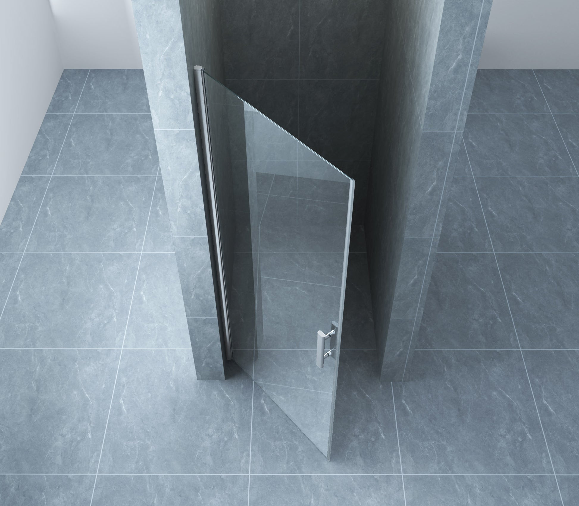 Cerra eco nisdeur 900 x 1950 x 6 mm nano helder glas/chroom - WDtegels
