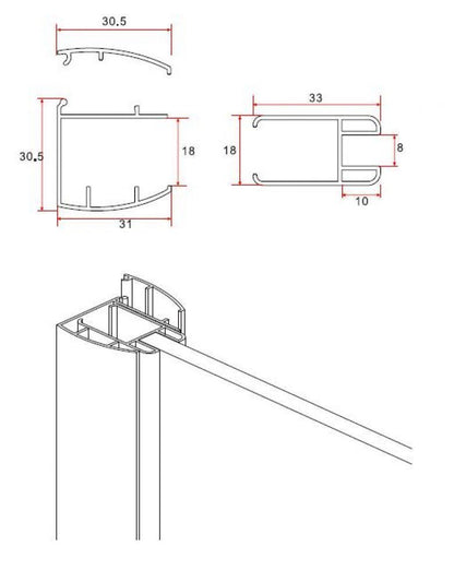 Wiesbaden Eco inloopdouche 110x200 cm - 8mm NANO glas