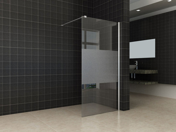 Wiesbaden Comfort inloopdouche 90x200 cm - 10mm NANO gedeeltelijk matglas