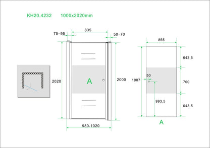 Wiesbaden nisdeur -L- met profiel 100x200 cm - WDtegels