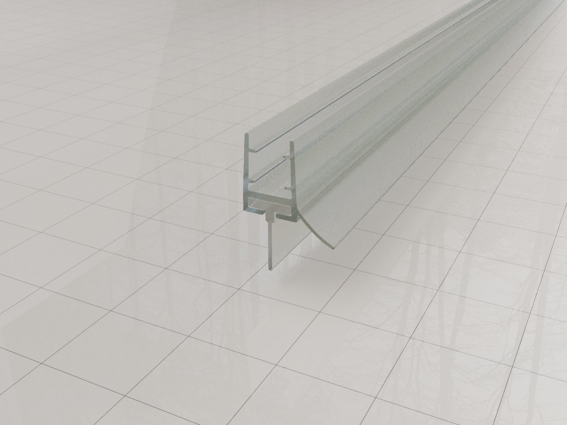 Rubberen waterkering 200 x 0,6 cm transparant - WDtegels