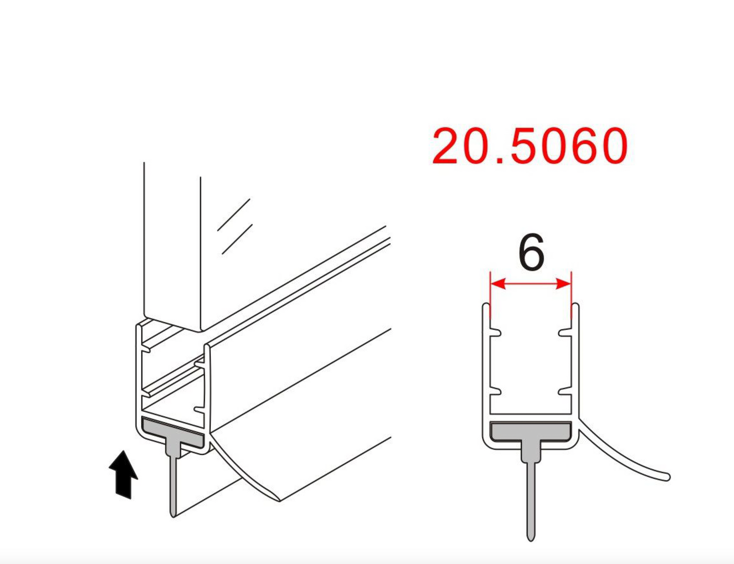 Rubberen waterkering 200 x 0,6 cm transparant - WDtegels