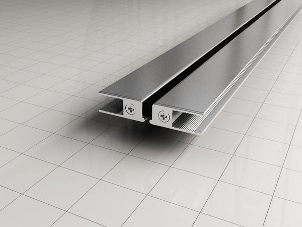 set magnetic strip for 1/4 cabin with 2 revolving doors 8mm chrome