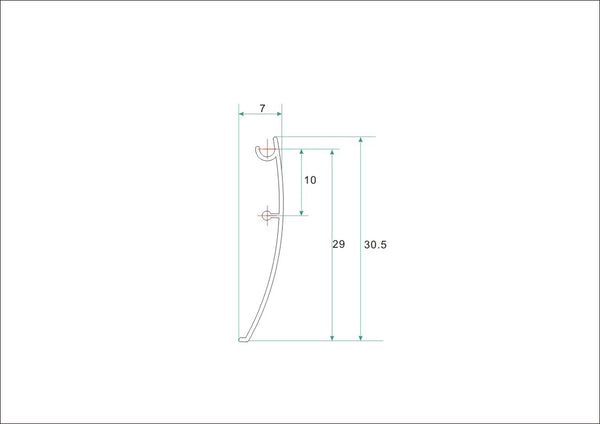Aluminium cover strip for wall profile Eco | 200cm
