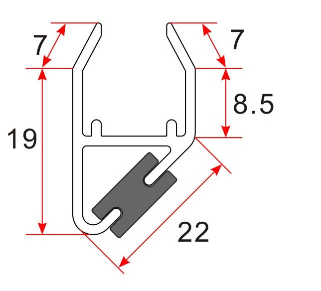Wiesbaden Set magneetstrip modulair 8-8 mm - WDtegels