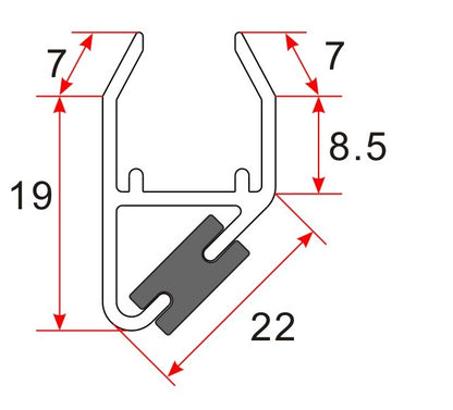 Wiesbaden Set magneetstrip modulair 8-8 mm - WDtegels