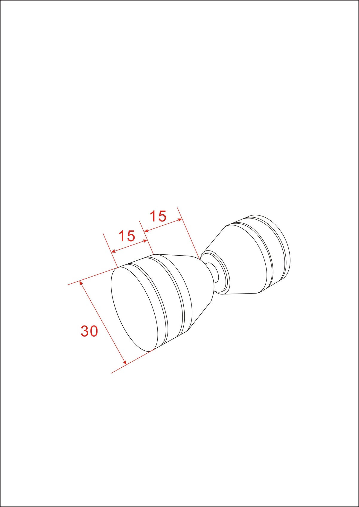 Maattekening Deurknop type 2 Chroom