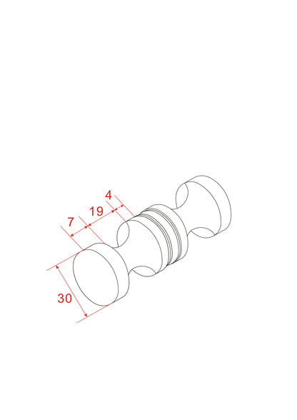 Maattekening Deurknop type 3 Chroom
