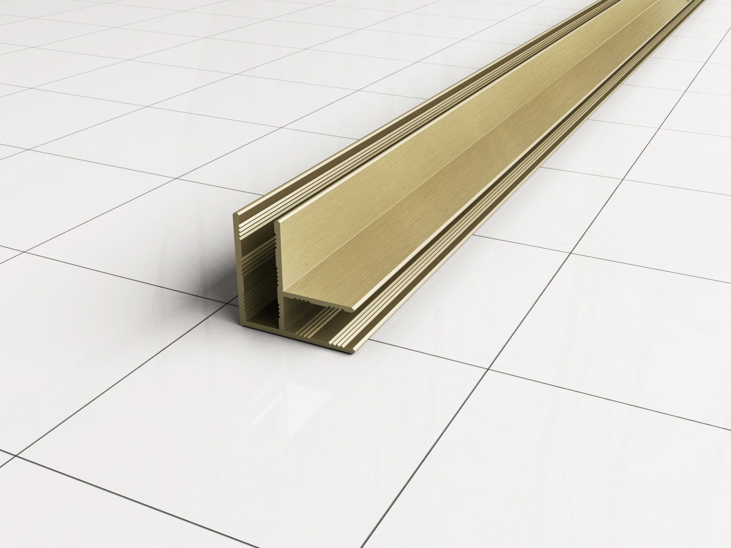 Slim hoekprofiel 2000 x 10 mm geborsteld messing - WDtegels