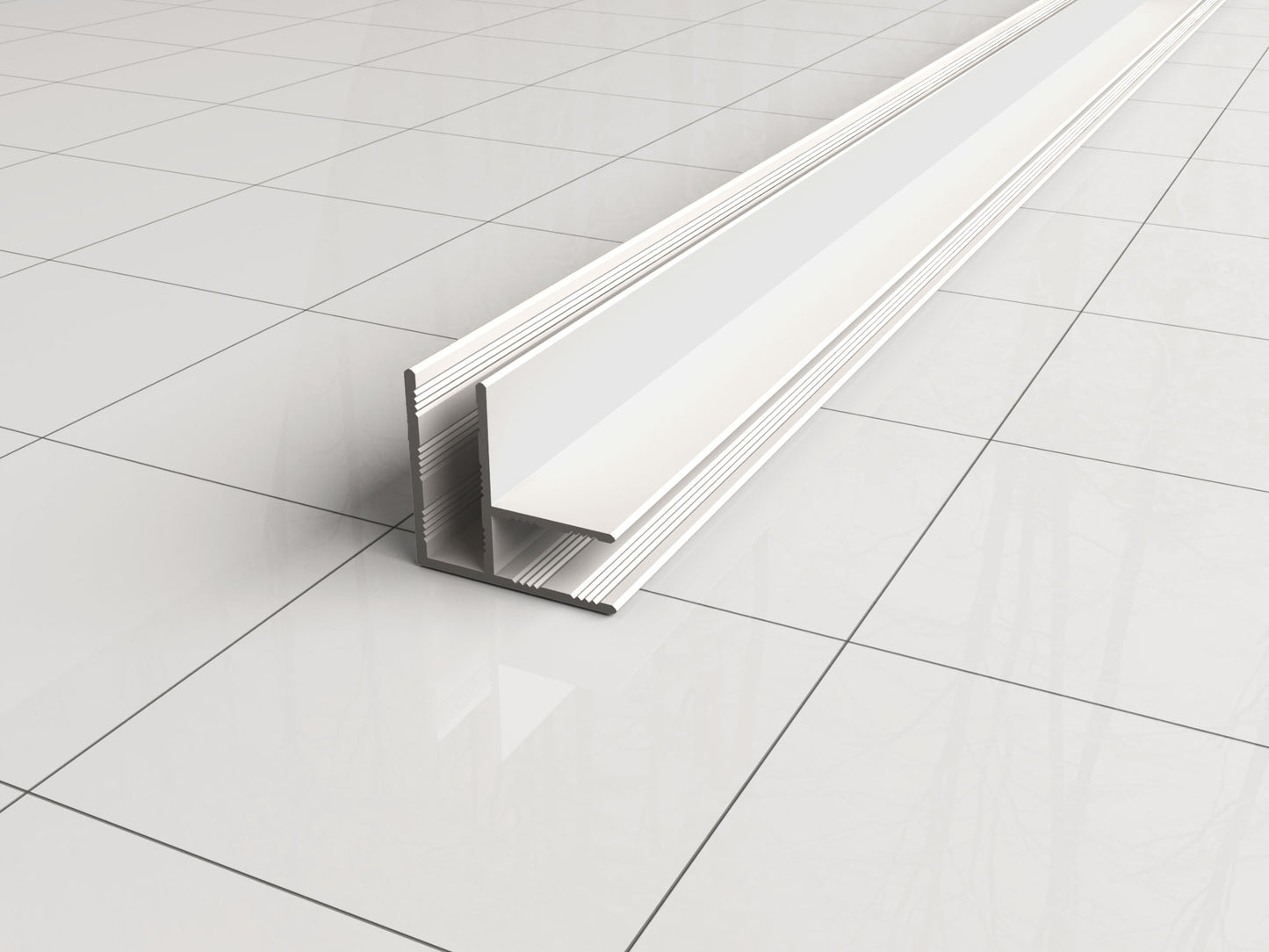 Wiesbaden hoekprofiel tbv glaswand 1cm 200cm mat-wit - WDtegels