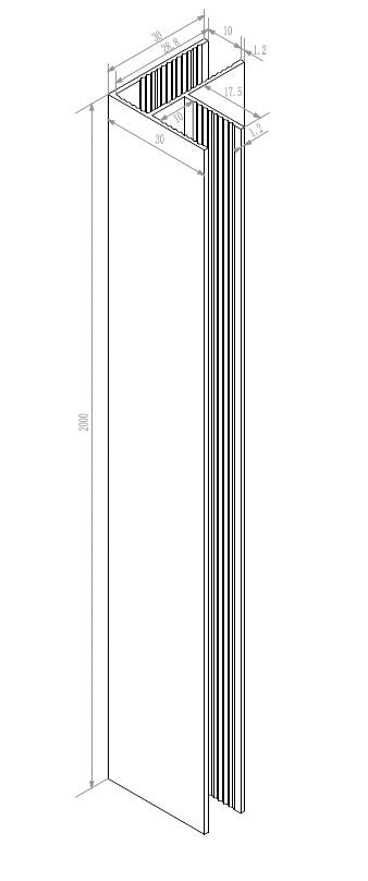 Wiesbaden hoekprofiel tbv glaswand 1cm 200cm mat-wit - WDtegels