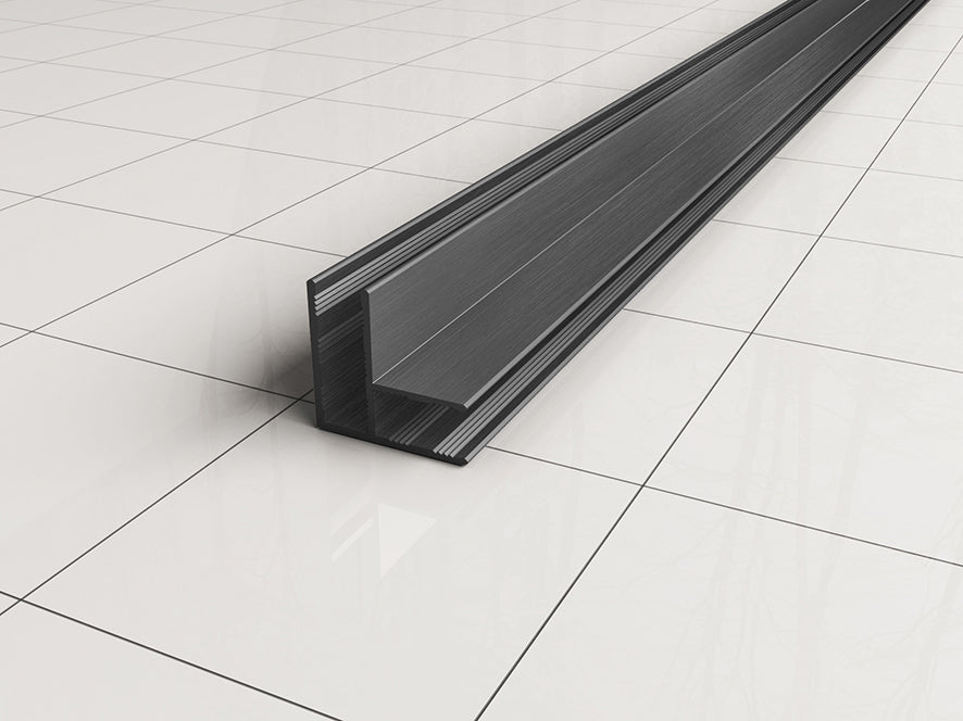 Slim hoekprofiel 2000 x 10 mm gunmetal - WDtegels
