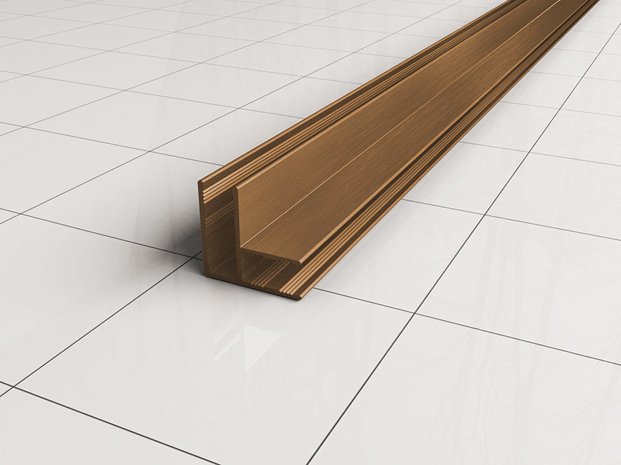 Slim hoekprofiel 2000 x 10 mm geborsteld brons koper - WDtegels