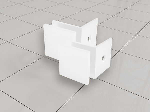 Less glass coupling set for profile-free walk-in shower 2 pieces matt white