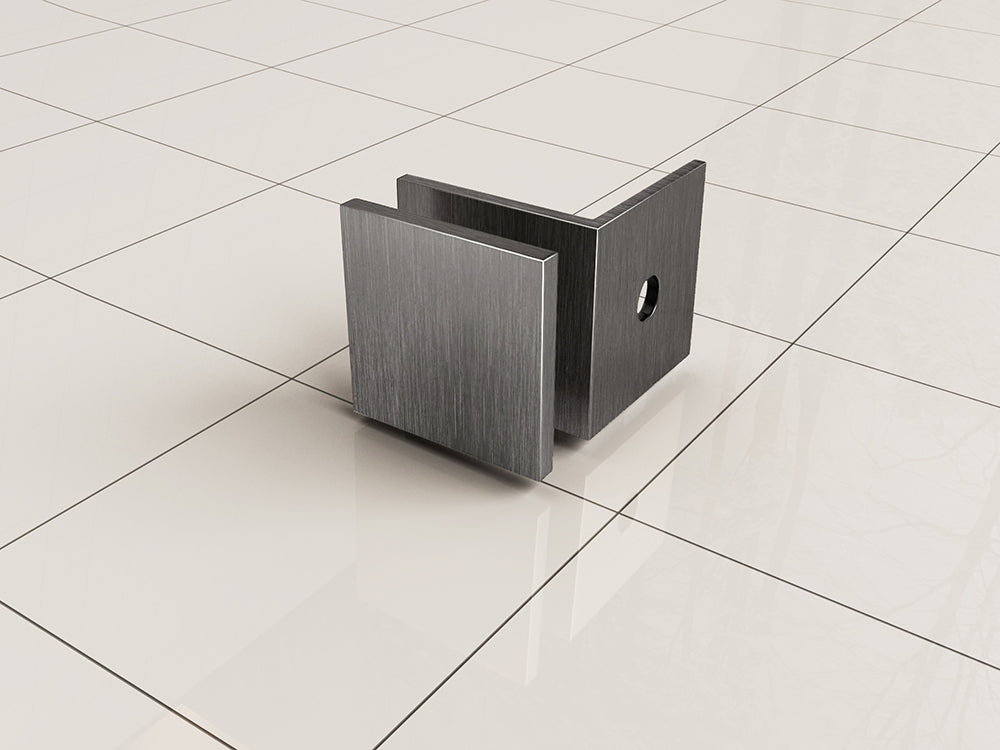 Less glaskoppelingset voor profielloze inloopdouche 2 stuks gunmetal - WDtegels