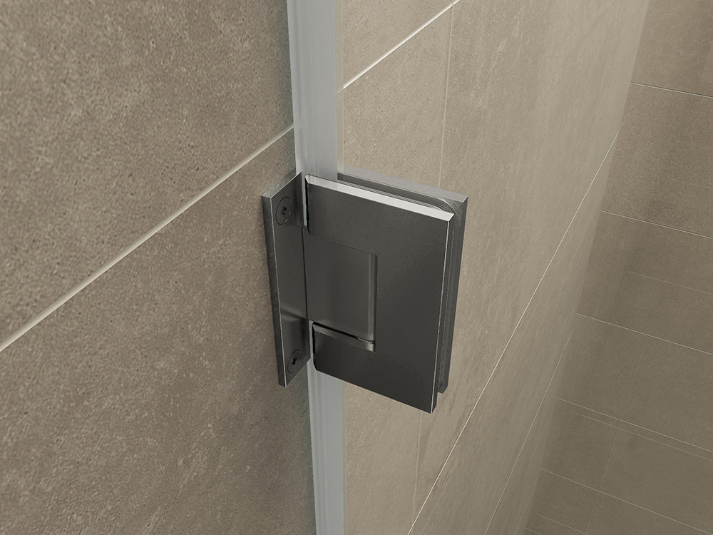 Less scharnierset en greep voor profielloze nisdeur gunmetal - WDtegels