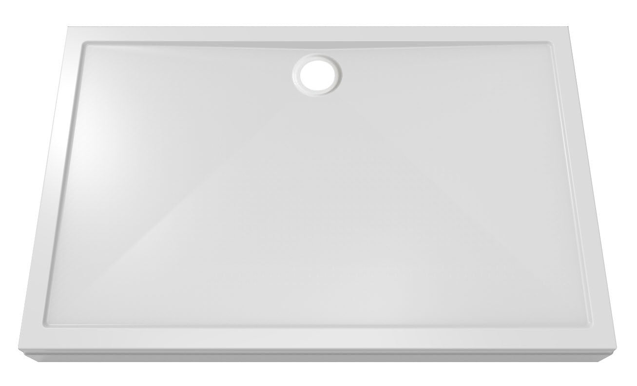 Douchebak rechthoek 140 x 90 x 4 cm acryl glans wit - WDtegels