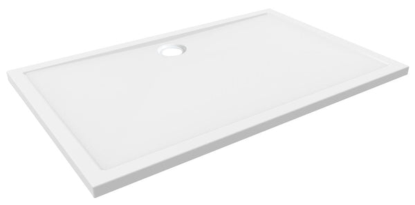 Shower tray rectangular 140 x 90 x 4 cm acrylic gloss white