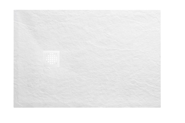 Stonea douchebak antislip composiet | 80x90x3cm | Inkortbaar | Mat wit