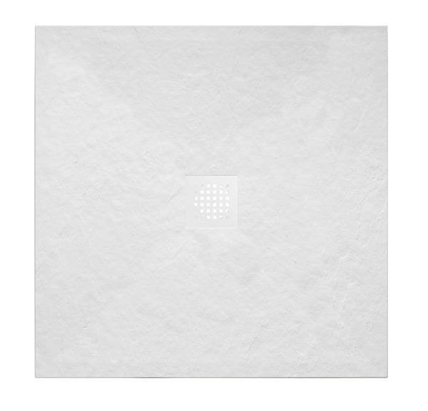 Stonea shower tray non-slip composite 900x900x30 mm, adjustable, matt white