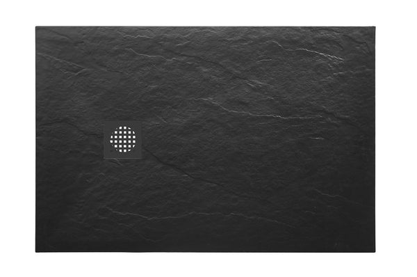 Stonea douchebak antislip composiet | 90x120x3cm | Inkortbaar| Mat zwart