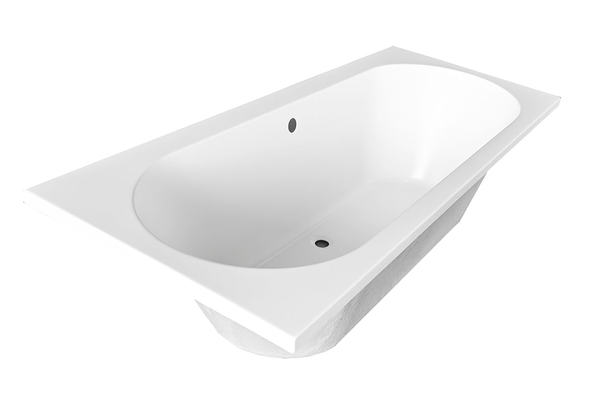 Portus RD inbouw duo ligbad 180x80x49 cm mat wit - WDtegels