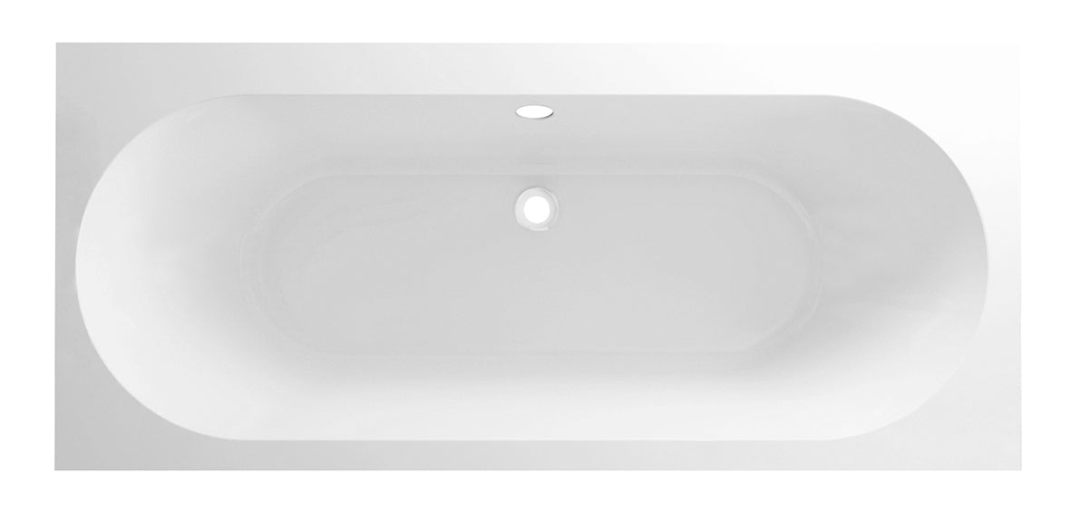 Portus RD inbouw duo ligbad 180x80x49 cm mat wit - WDtegels