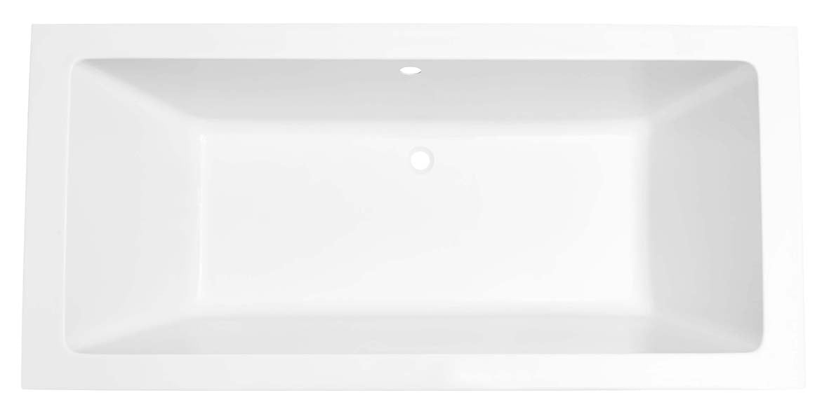 Santino SQ inbouw duo ligbad 180x80x49 cm mat wit - WDtegels