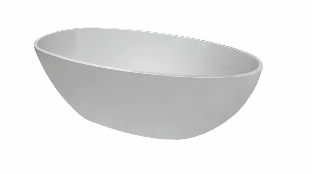 Ellips vrijstaand ligbad acryl 180 x 90 x 60 cm wit