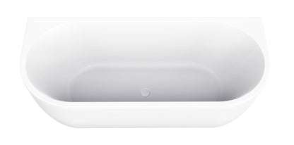 Liora half vrijstaand ligbad 180 x 80 cm acryl glans wit met waste glans wit - WDtegels