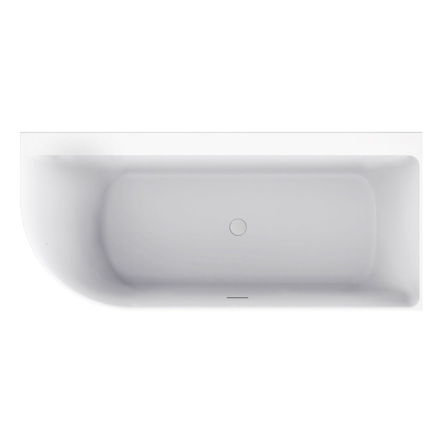 Wiesbaden Zenn hoekbad rechts 180 x 80 cm acryl glans wit met waste glans wit