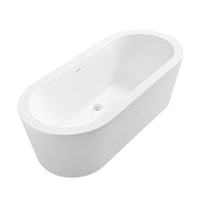Bianco vrijstaand ligbad 178 x 80 cm acryl glans wit met waste glans wit - WDtegels