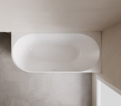 Rivi corner bath right 180 x 80 cm acrylic gloss white with washed gloss white