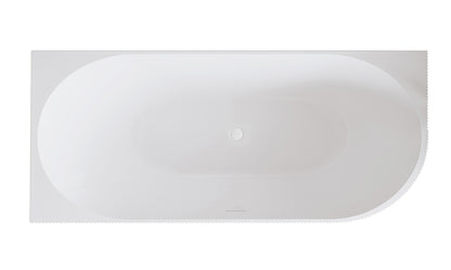 Rivi hoekbad links 180 x 80 cm acryl mat wit met waste mat wit - WDtegels
