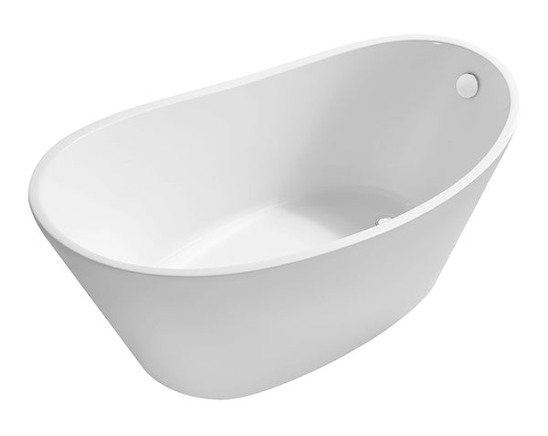 Trapeze vrijstaand ligbad 170 x 77 cm acryl glans wit met waste glans wit