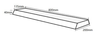 Wiesbaden OAK bath shelf robust 80x20x5