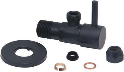 Minimal hoekstopkraan 1/2" x 3/8" of knel 10 mm mat zwart