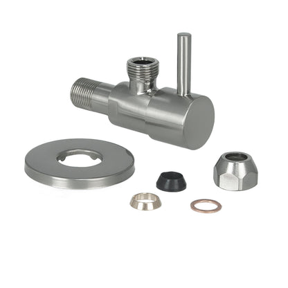 Minimal hoekstopkraan 3/8" x 3/8" of knel 10 mm geborsteld staal PVD