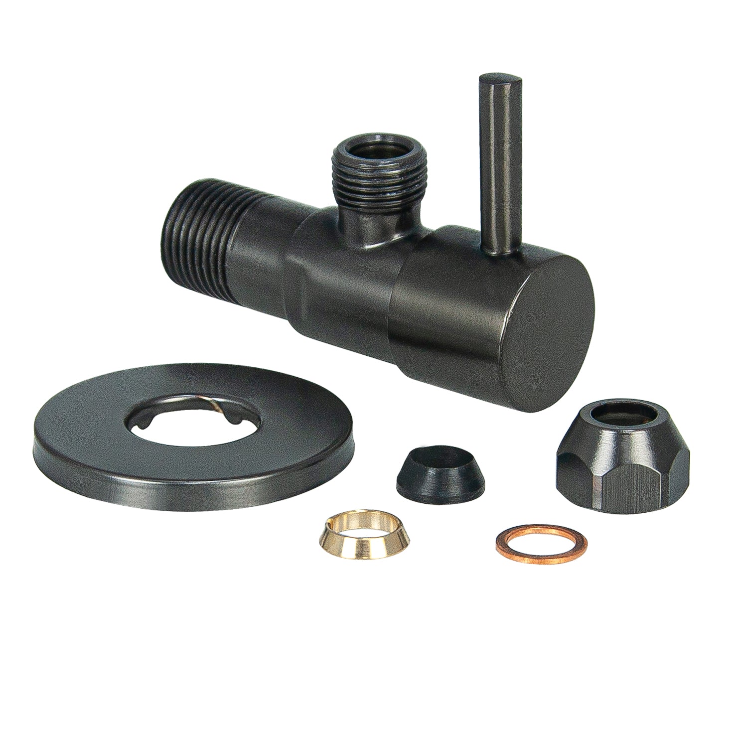 Minimal hoekstopkraan 1/2" x 3/8" of knel 10 mm gunmetal PVD - WDtegels