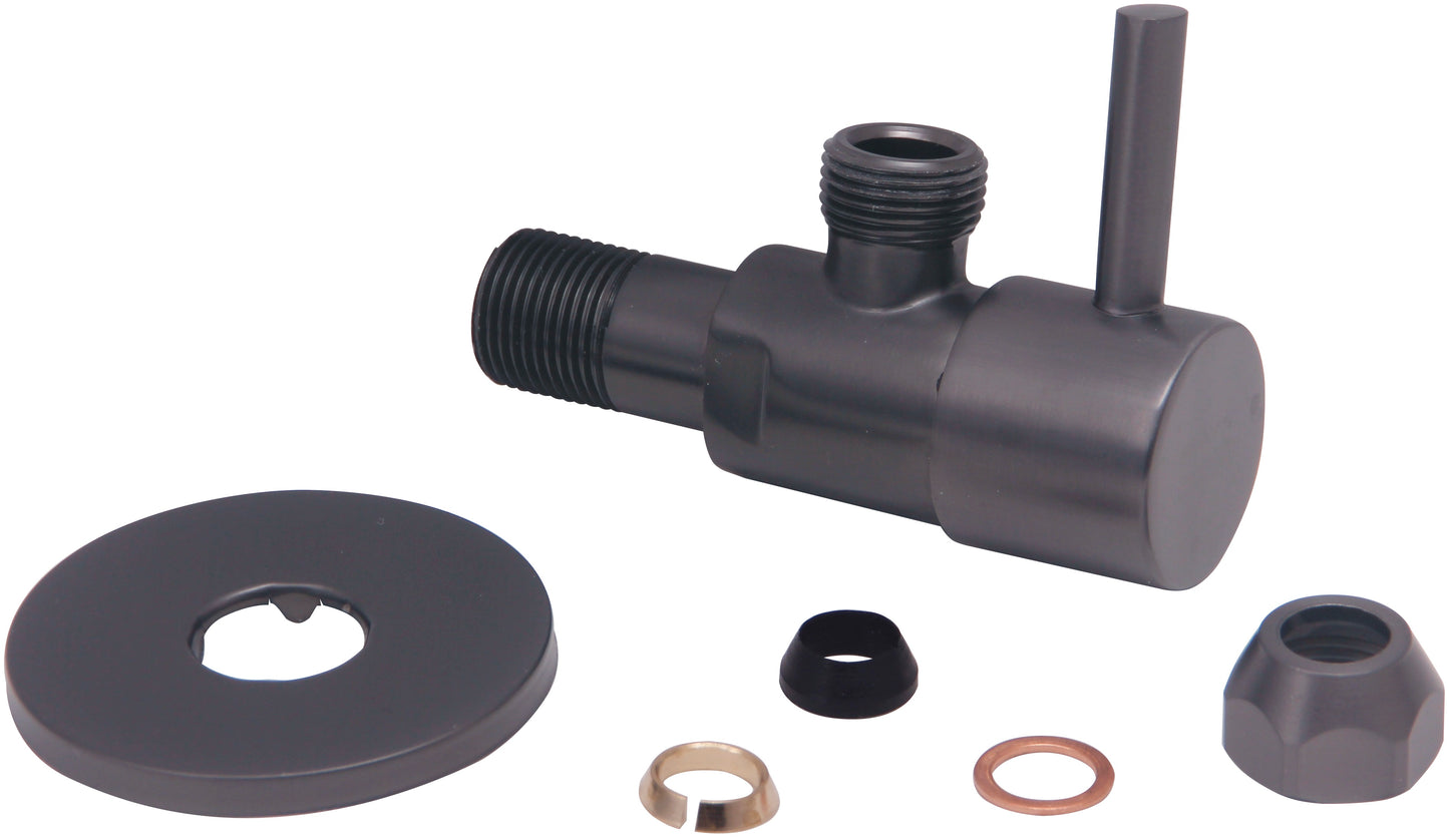 Minimal hoekstopkraan 3/8" x 3/8" of knel 10 mm gunmetal PVD - WDtegels